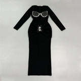 High-End Light Luxury Famous Wind Hot Diamond Banded With Dress Temperament Elegant Dress Dress Dress