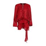 Dress 2025 Spring And Summer New Loose Long-Sleeved Sexy T-Shirt With Ribbon Dress Woman