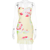 Spring 2025 New Dress Mori Style Temperament Casual Print Braided Kitty Skirt DJPT