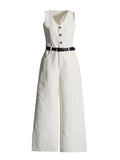 Temperament Commuting Style 2025 Summer New Fashion Small Fragrant Coat + Belt With Trousers Set