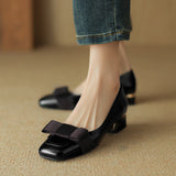 Size Shoes Bows Light Mouth Single Shoes Women's Head Low Heels 2024 Spring New Women's Shoes High Quality Shoes