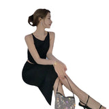 Temperament Suit Women's Short Sleeveless Vest Top High Waist Open Body Skirt Two Sets Of Tide