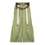 Design Yuehua Tour Chinese Style Improvement Chinese Elements Of The New Chinese Style Women's Short-Sleeved Blouse Trousers Set 9086