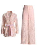 Elegant Commuter Style Suit Women's New Spring 2025 With Lace Horn Pants Two-Piece