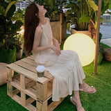 Seaside Holiday Fairy Dress Thin French Orange Slings Summer Skinny Beach Skirt Summer