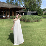 Sanya Beach Dress Seaside Holiday Dress Lazy Loose Thin Shoulder Dress Desert Photo