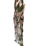 Vintage Elegant Magnolia V-Neck Dress 2024 New High-End Temperament Showback Dress