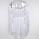 Strapped Waist Horn Sleeve Dress Set Women's Summer Sexy Commuting Skirt DJPT