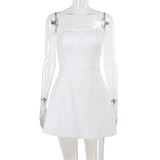 Autumn 2025 New Sexy Short Dress Famous Style Temperament Hot Diamond Chest Foundation Dress DJPT