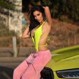 Slings Hollow Sexy Strapped Joint Jacket 2025 Spring New Hottie Top DJPT