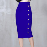 And Winter New Waist Slim Half Skirt Fashion Slit Buckle Long Skirt Slim Bandage Nepotism