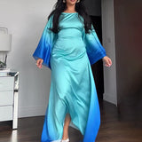 Women's Autumn Round Collar Light Robe Bat Sleeve Fashion Comfortable Dress