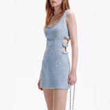 Summer Diamond Nail Beads U Collar Bow Slings Coarse Flowers Vest Dress Dress