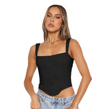 Summer 2025 New Hot Girl Fried Street Slings Sexy Waist Collar Top Woman DJPT