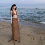 New Swimsuit Women's High-End Bikini Sexy Split Cover Belly Thin Summer Beach Dress