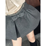 Fashion Bow Flower Crotch Short Skirt College Style Skirts 2024 New Model