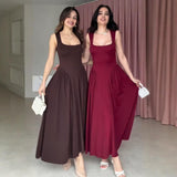 Summer New Women's Collar Sexy Sleeveless Wrinkled Temperament Dress Dress Dress Woman HZ0628