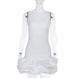 Spring 2025 New Short Skirt Famous Style Temperament Sexy Body Bubble Hem Waist Vest Mini Skirt DJPT