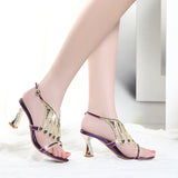 Wearing Sandals Women's Dress Coarse Heels Elegant Fashion Young Bohemian Water Drill Sandals High Quality Shoes