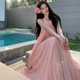 Summer New Thai Seaside Holiday Dress To Take Pictures Wearing A Big Swing Fairy Suit Dress Woman