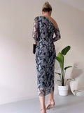 Women's Clothing 2025 Autumn New Snake Print Long-Sleeved Bag Hip Sexy Dress