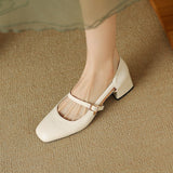 Size Size Mary Jane Shoes Hollow Coarse Sandals Women's Summer New Buckle With Heel Women's Shoes High Quality Shoes