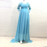 Woman Sexy Front Circle Long-Sleeved Flowers L Splicing Chiffon Skirt Pregnant Woman Photo Skirt 1174 Maternity