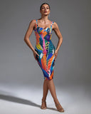 Body Print Sexy Slings With Thin Ass Dress Spice Girls High-Sensing Women's Temperament Dress