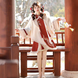 Design Songlong Chun Hanfu Women's Chinese Style Improvement Han Element Coat Dress Set 8993