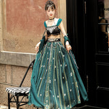 Design Galan Improved Han Elements Hanbok Half-Skirt Dress Shawl Set 8693