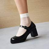 Large Women's Shoes New Single Shoes Work Shoes Mary Jane Thick Heel High Heels High Quality Shoes