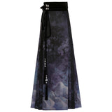 Design And Painting Chinese Style Improvement Han Elements Female Shirt Horse Face Dress Set 6935