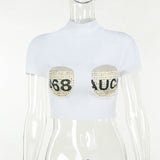 Summer 2025 New Fashion Style Casual Bair Tycoat Short-Sleeved T-Shirt For Women DJPT