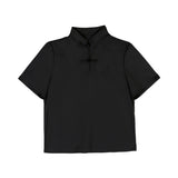 Design Blazed Gold Chinese Style Improvement Han Element Women's Short-Sleeved Top Skirt Dress Set 7065