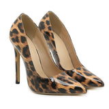 Leopard Tip Fine Heel Women's Shoes Fashion High Heel Large Size Single Shoes 35-42 High Quality Shoes