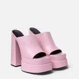 Heel Shoes 2025 Spring Sandals One-×Öped Slippers Hate The Sky High Cool Slippers Women's Large Shoes High Quality Shoes