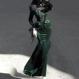 Teased Original Dark Forest Lolita Girl Lolita Top Fishtail Dress Daily Cute Set 7178