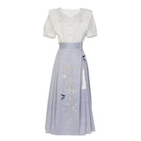 Design Jade Words Hanfu Women Chinese Style Daily Improvement Han Element Half Dress Set 6804