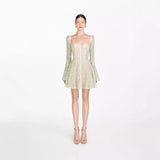 2025 Fang Tangsu Strap Horn Sleeve A-Sided Lace Embroidery Skirt