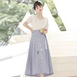 Design Jade Words Hanfu Women Chinese Style Daily Improvement Han Element Half Dress Set 6804