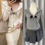 Knitted Woolen Cardigan 2024 Autumn And Winter New Sweet Tying Coat