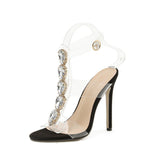 Water Drill Sexy Transparent High Heel Thin-Shoeed Women Sandals High Quality Shoes