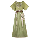 Design Yuehua Tour Chinese Style Improvement Chinese Elements Of The New Chinese Style Women's Short-Sleeved Blouse Trousers Set 9086