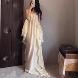 Leaf Loose Hanging Neck Hanging Dress Women Summer Lazy Holiday Style Dress Lot