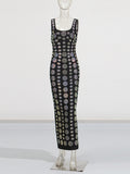 Hottie Bag Hip Dress 2025 Summer New U Collared Back With Diamond Lady Hanging Dress Dress