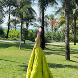 Travel Hanging Belt Trise Dress Skinny Beach Dress Women's Seaside Holiday To Take Pictures Of Waist Swings Long Dress Summer