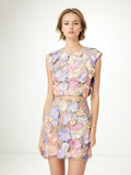 Flowers Retro Pastoral Set 2025 Spring New Round-Neck Sleeveless Top High Waist Short Skirt