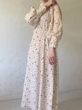 Spring Gentle Wind Loose With Broken Flower Dress Monsoon Long Sleeve Long Dress