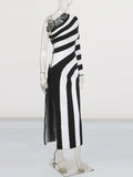 Temperament Dress Dress 2025 Spring And Summer New Zebra Thighs Banded Sexy Banquet Dress Woman