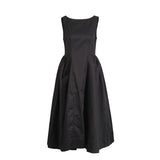 Elegant Style Dress 2025 Summer New Fashion Round Neckless Sleeveless Sexy Back To The Waist Long Dress